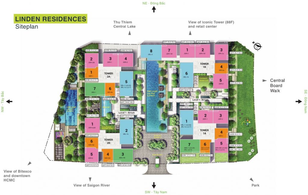 Mặt bằng tổng thể Empire City phân khu Linden Residence.