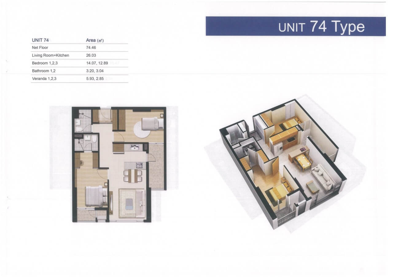 Layout 2 phòng ngủ Laimian City
