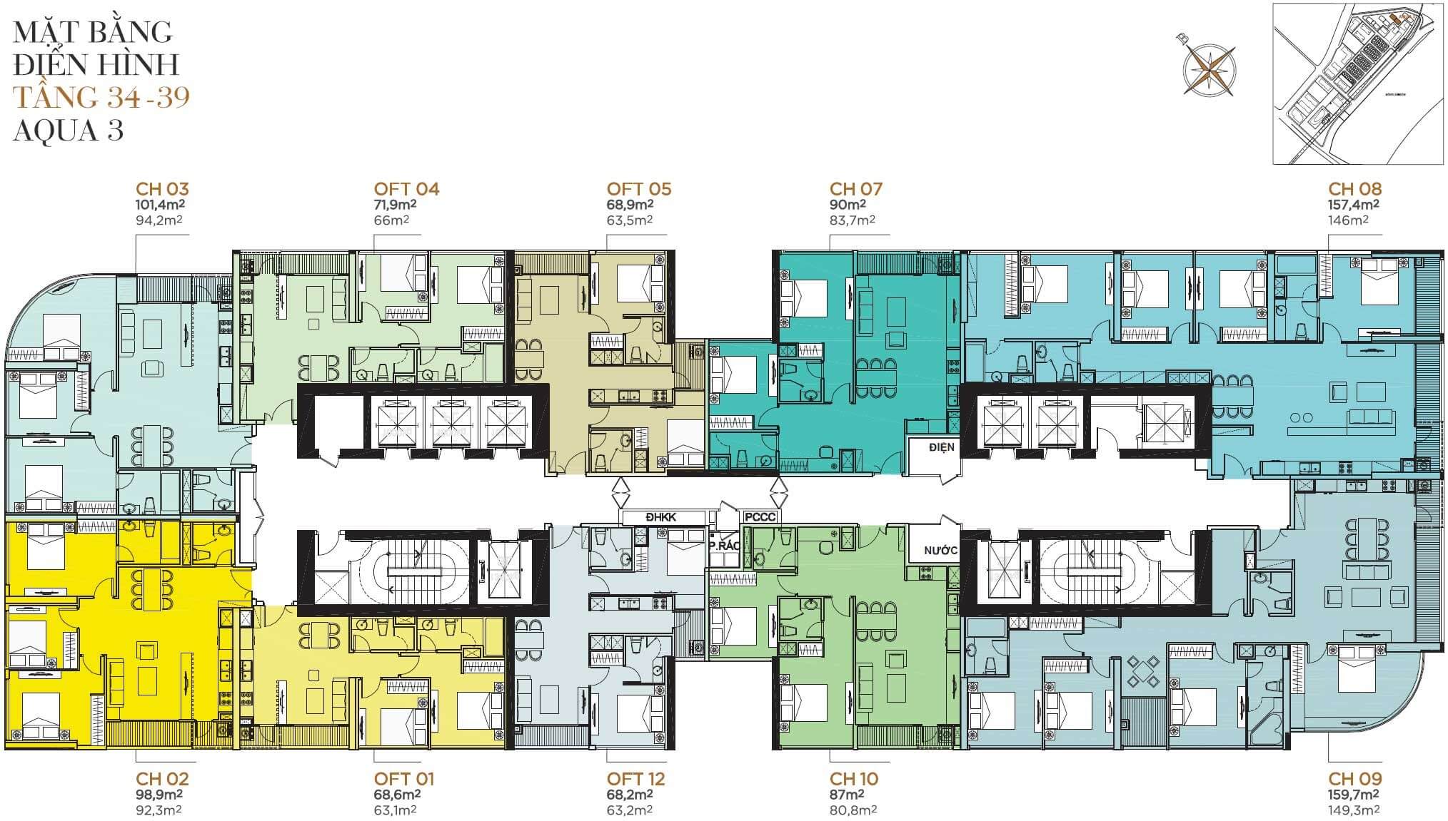 Mặt bằng Aqua 3 Vinhomes Golden River quận 1