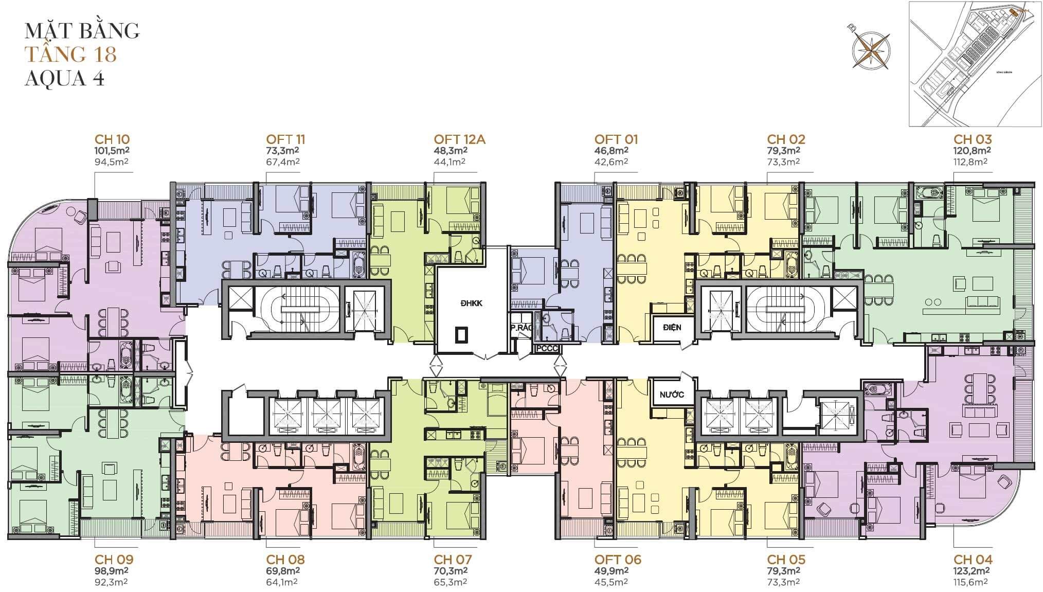Mặt bằng Aqua 4 Vinhomes Golden River quận 1