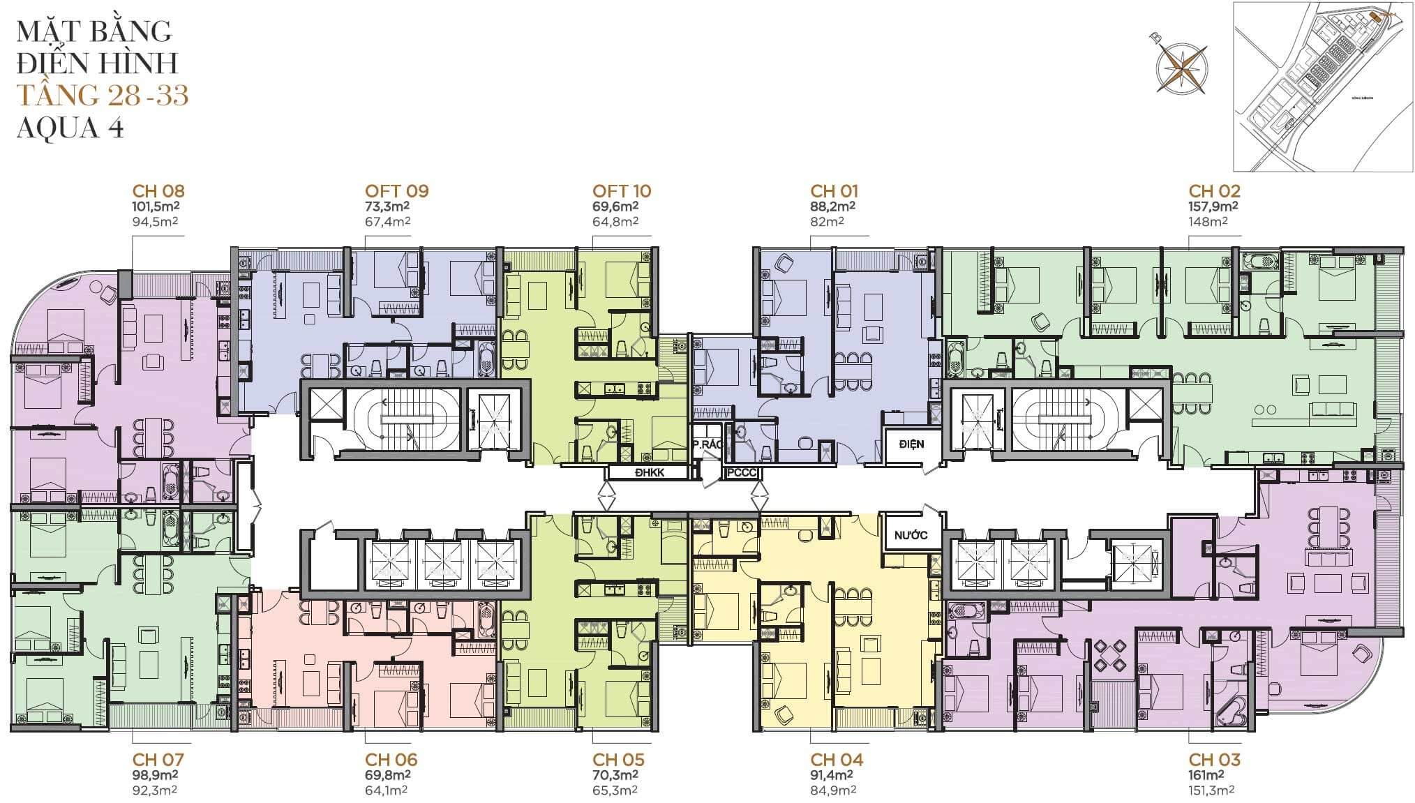 Mặt bằng Aqua 4 Vinhomes Golden River quận 1