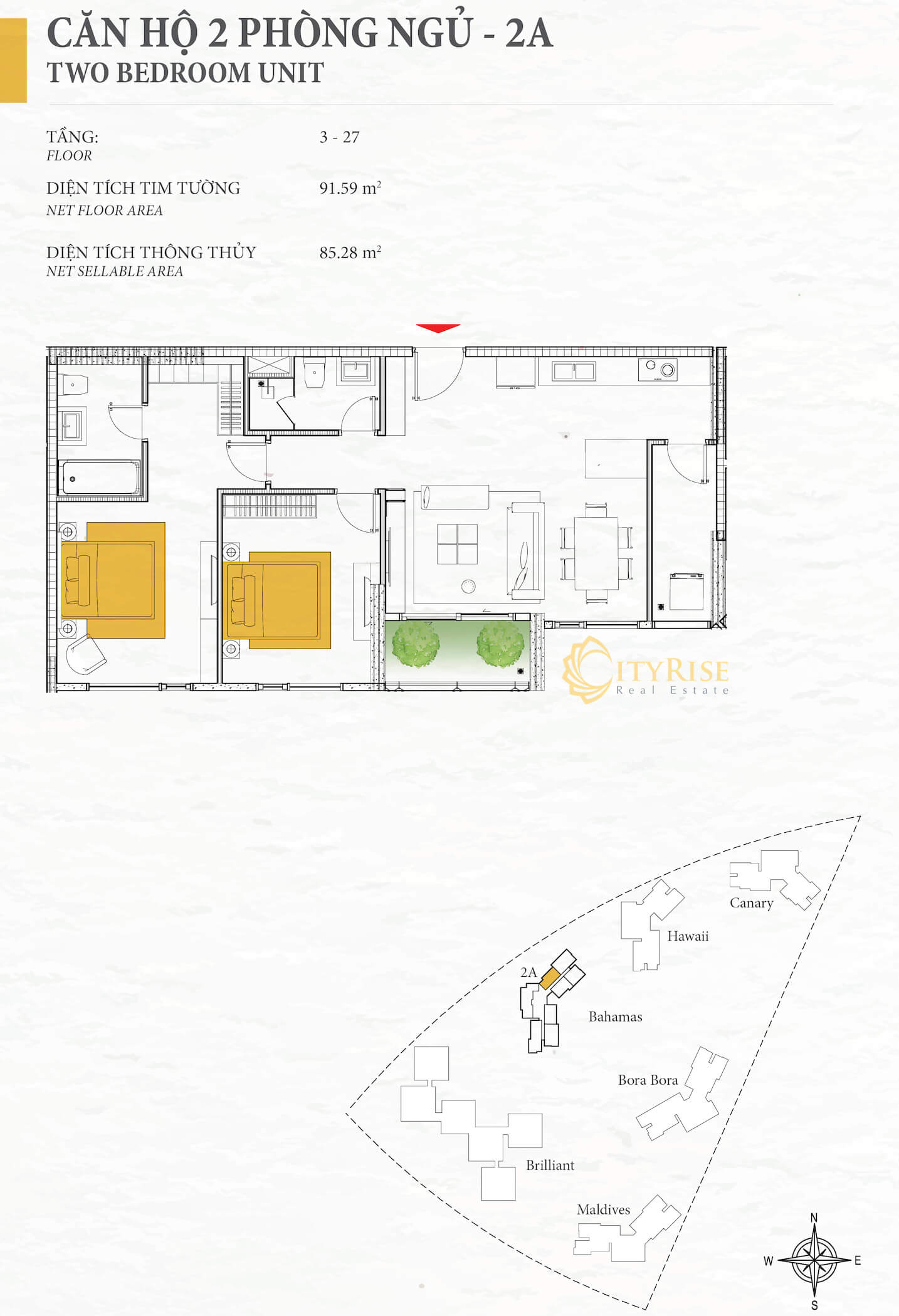 Mặt bằng căn hộ Bahamas Đảo Kim Cương quận 2