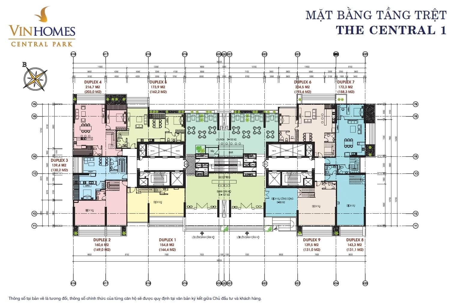 Mặt bằng Central 1 Vinhomes Golden River quận 1