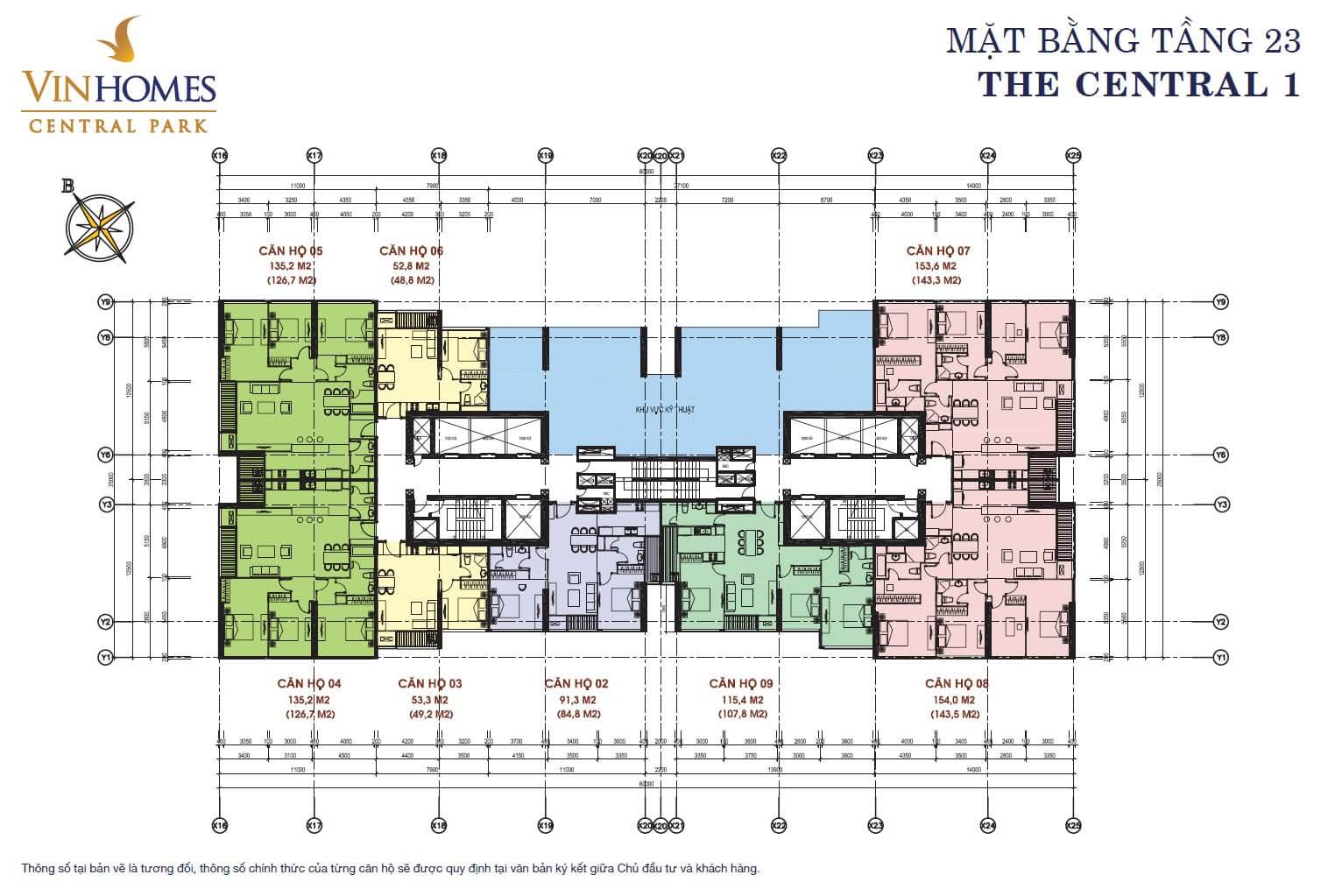 Mặt bằng Central 1 Vinhomes Golden River quận 1