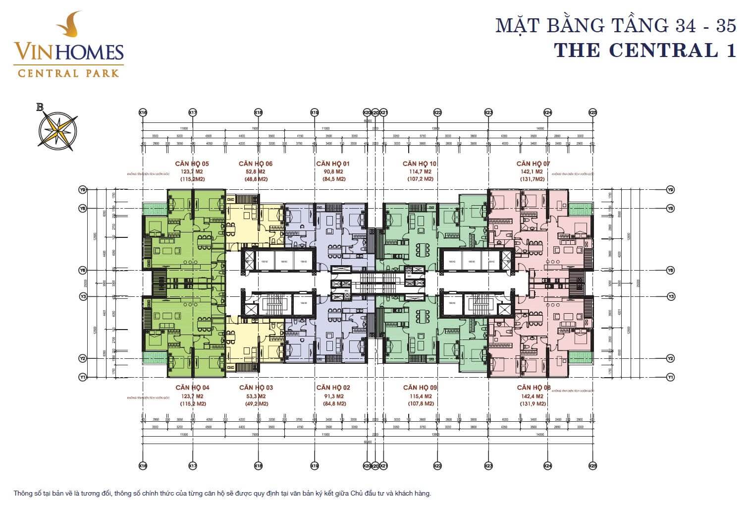 Mặt bằng Central 1 Vinhomes Golden River quận 1