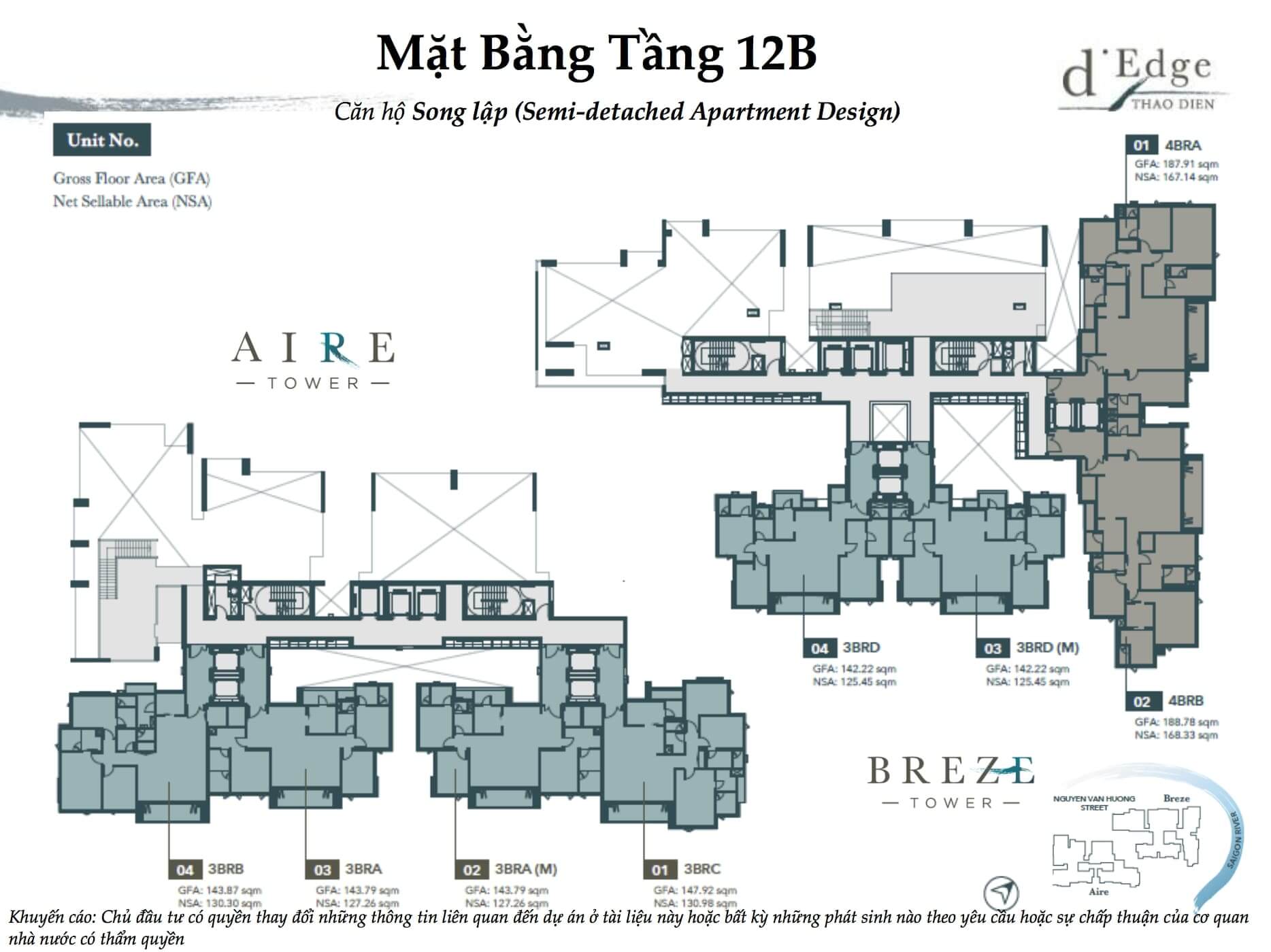 Mặt bằng căn hộ d'Edge Thao Dien quận 2