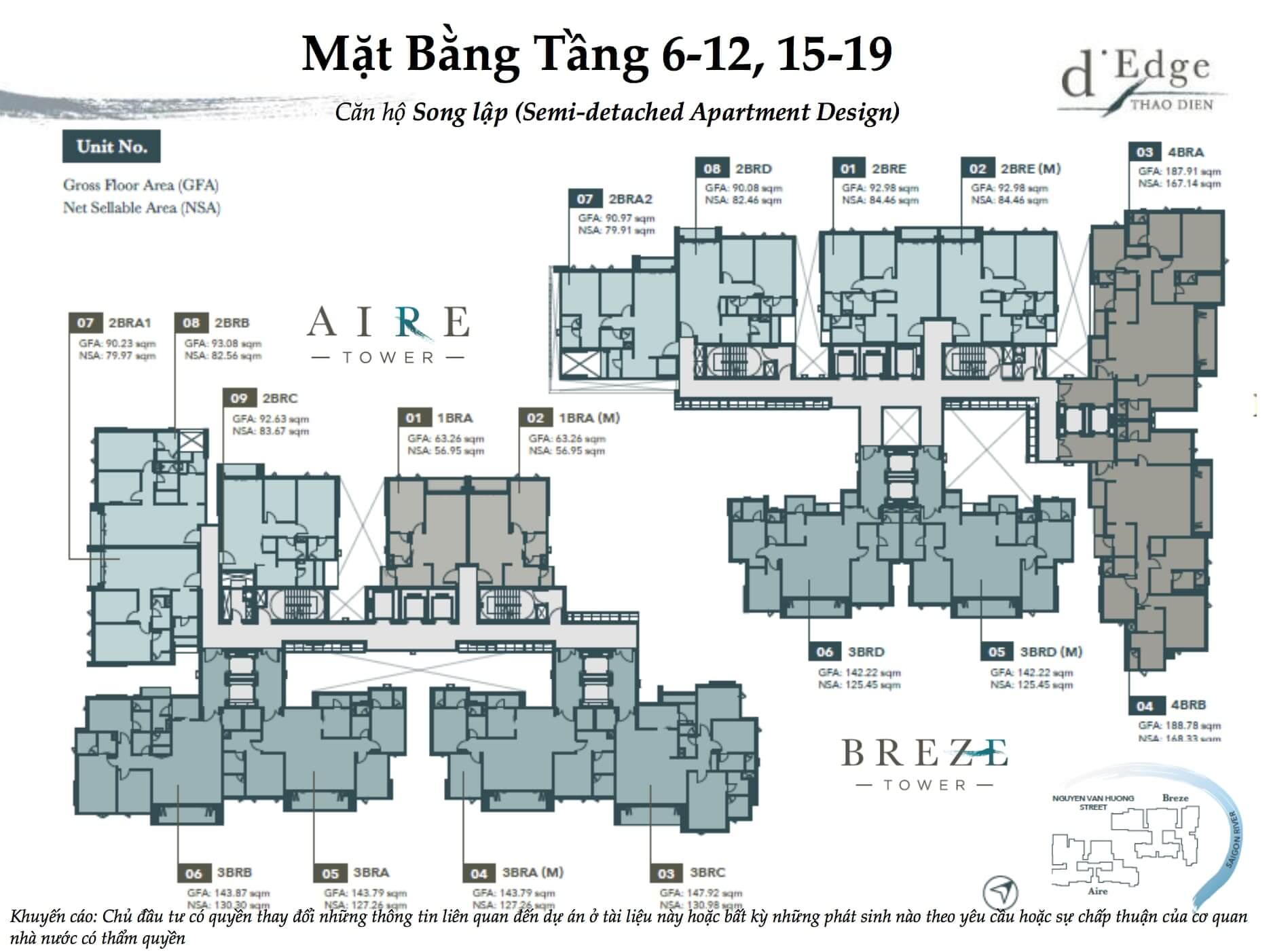 Mặt bằng căn hộ d'Edge Thao Dien quận 2