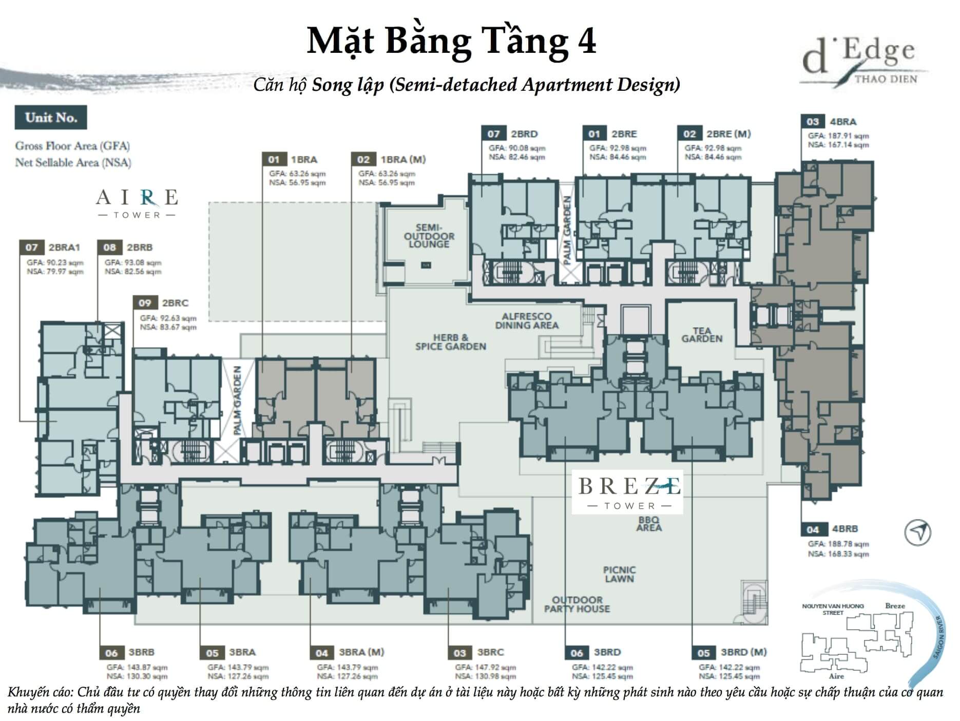 Mặt bằng căn hộ d'Edge Thao Dien quận 2