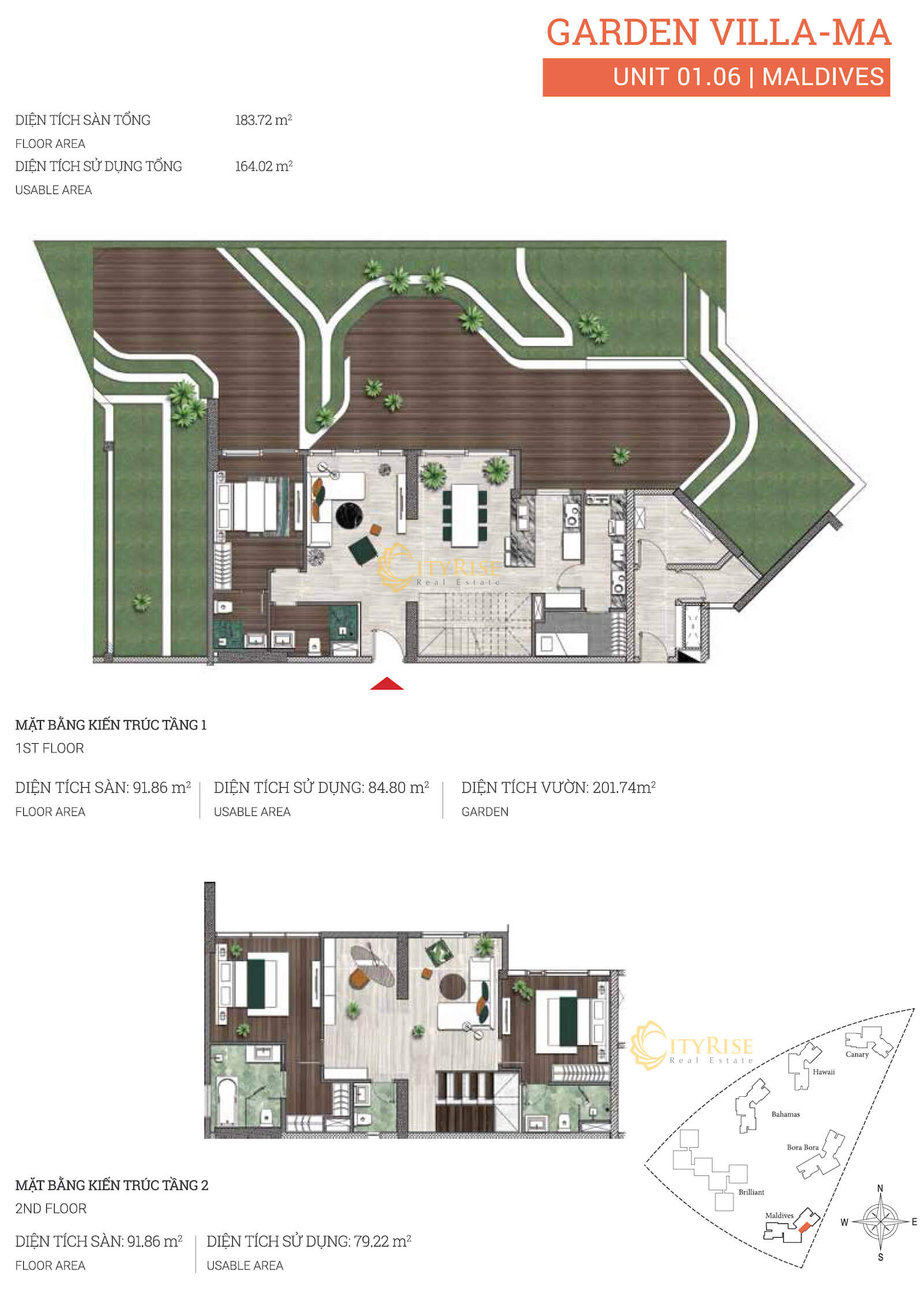Mặt bằng căn hộ Garden Villas Maldives Diamond Island quận 2