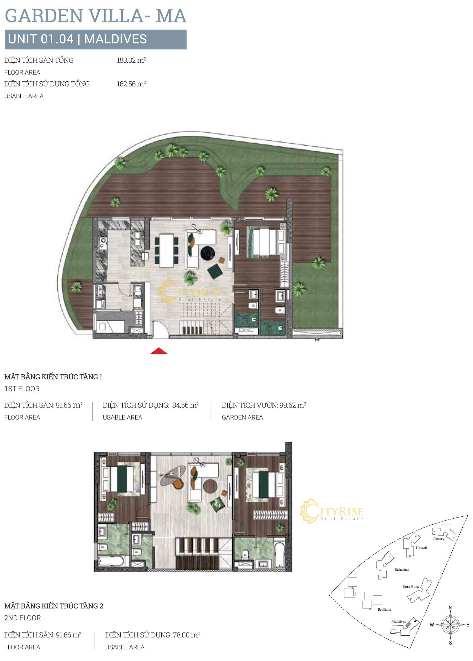 Mặt bằng căn hộ Garden Villas Maldives Diamond Island quận 2