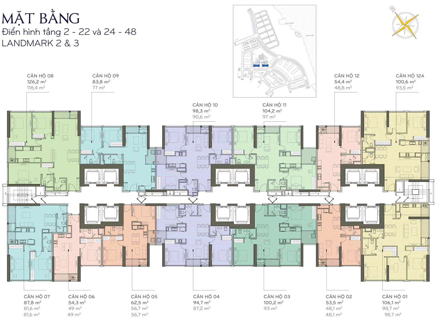 Mặt bằng Landmark 2 Vinhomes Central Park quận Bình Thạnh