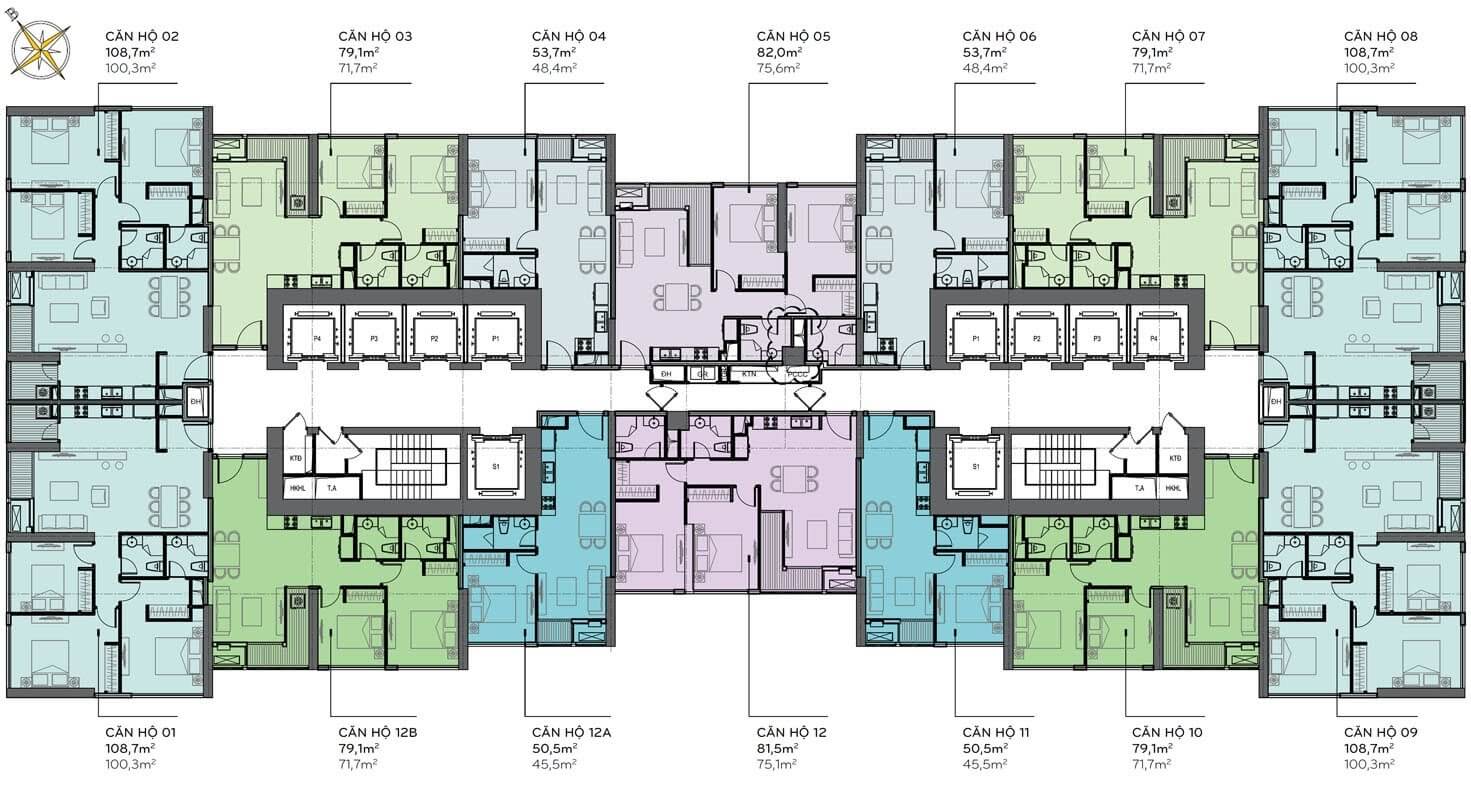 Mặt bằng Landmark 4 Vinhomes Central Park quận Bình Thạnh