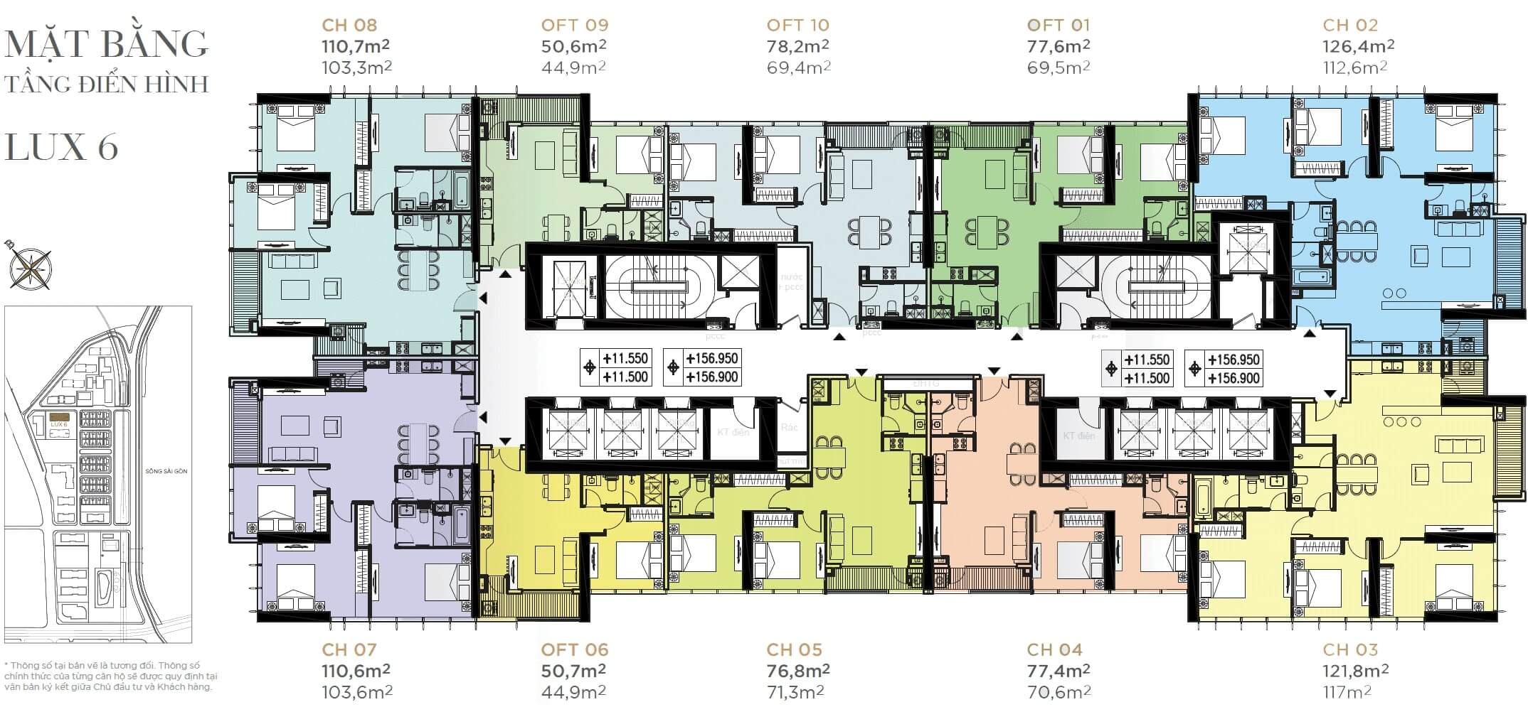 Mặt bằng Lux 6 Vinhomes Golden River quận 1