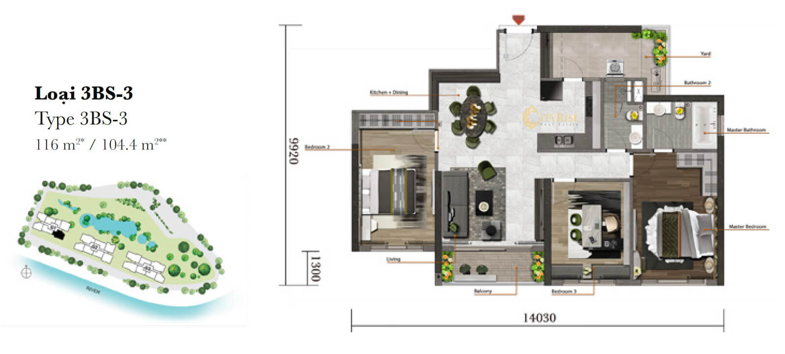 Mặt bằng căn hộ Palm Heights Palm City quận 2
