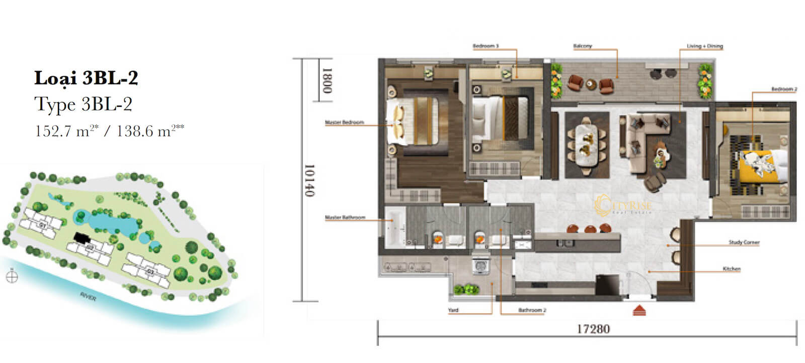 Mặt bằng căn hộ Palm Garden quận 2
