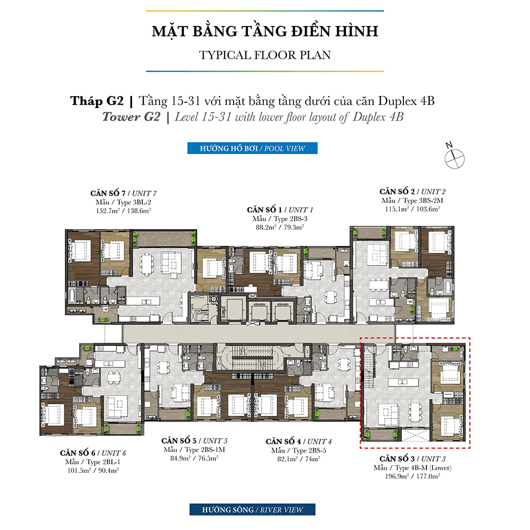 Mặt bằng căn hộ Palm Garden quận 2