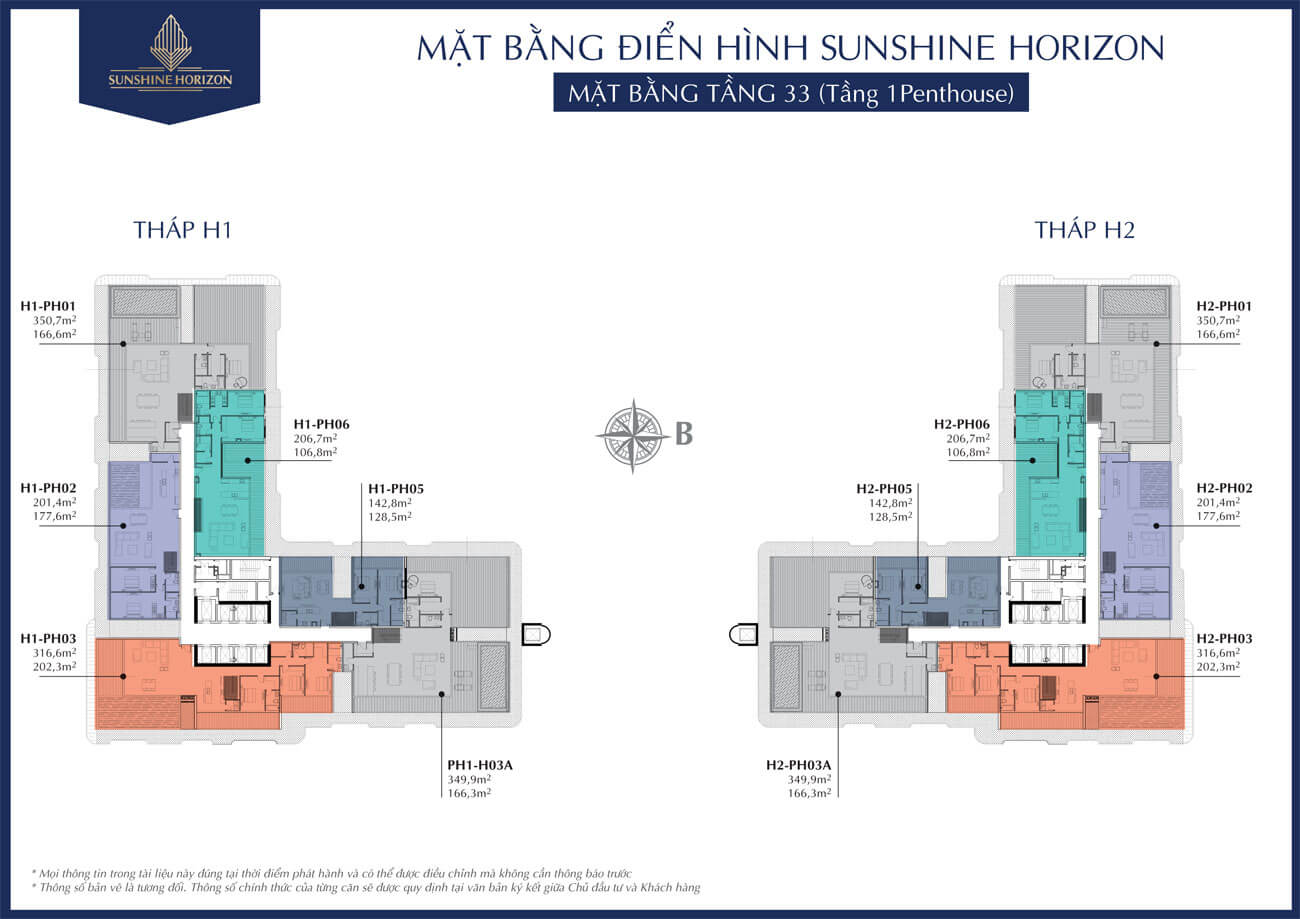 Mặt bằng tầng căn hộ Sunshine Horizon quận 4