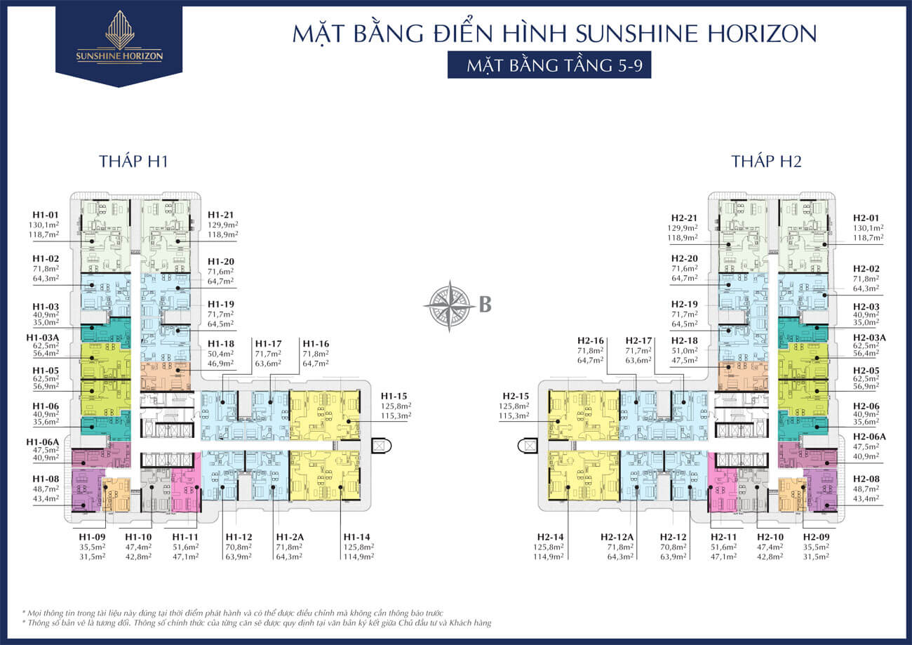 Mặt bằng tầng căn hộ Sunshine Horizon quận 4