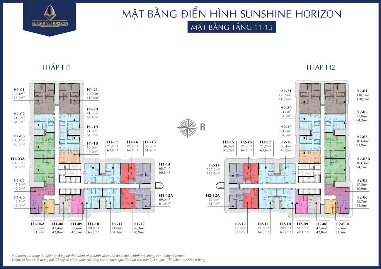 Mặt bằng tầng căn hộ Sunshine Horizon quận 4
