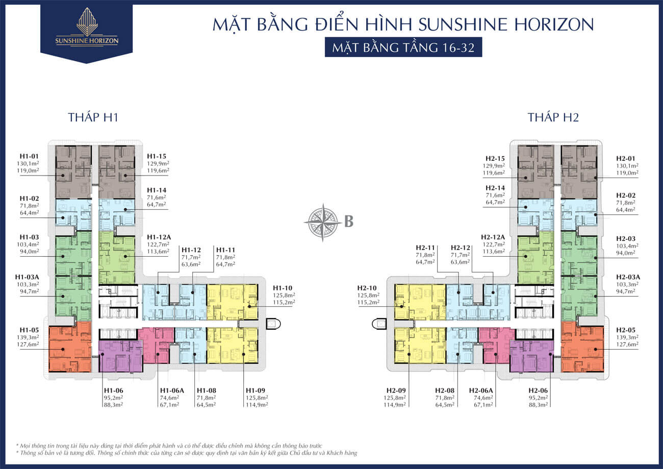 Mặt bằng tầng căn hộ Sunshine Horizon quận 4