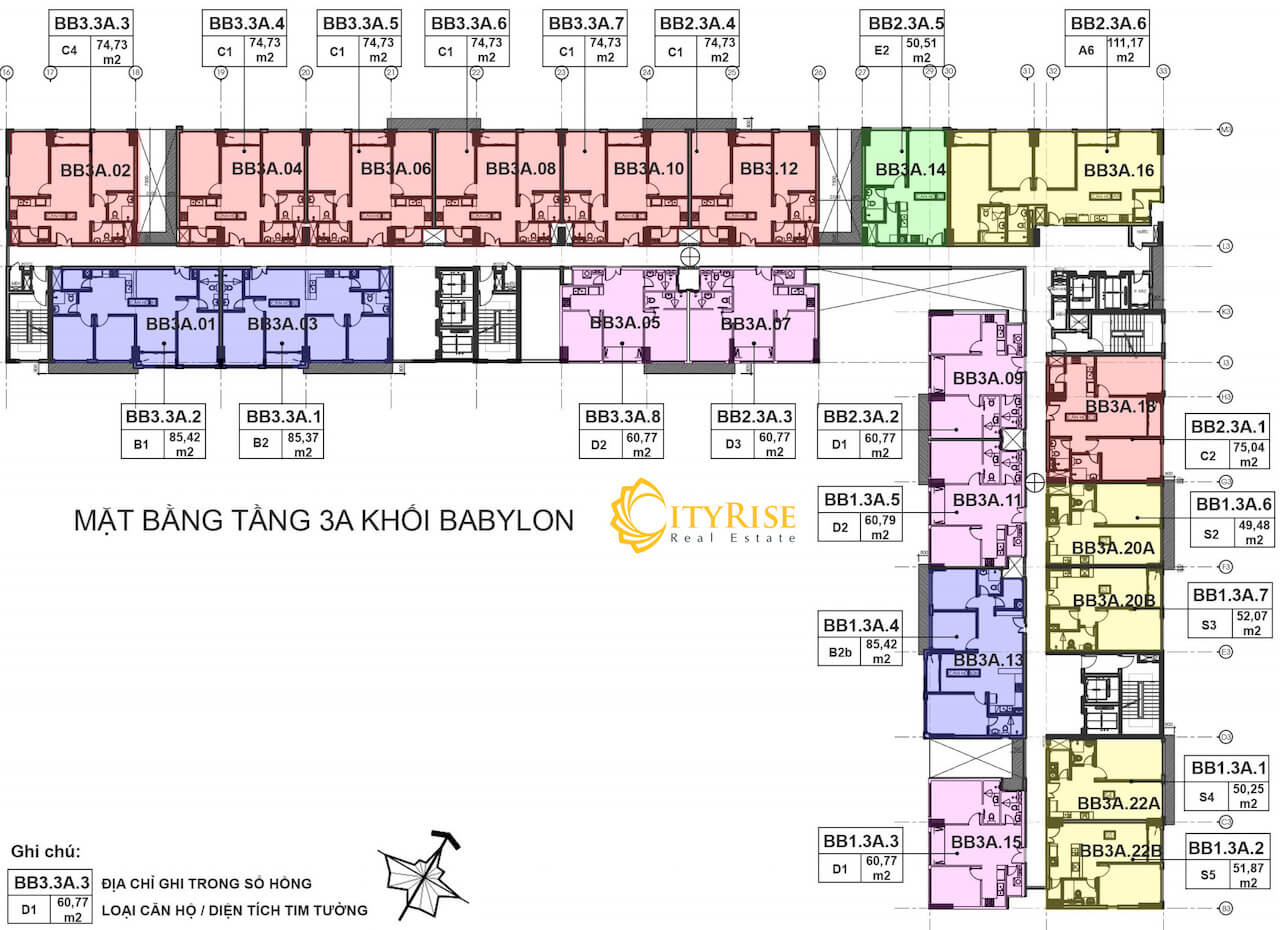 Layout căn hộ Babylon New City Thủ Thiêm Quận 2