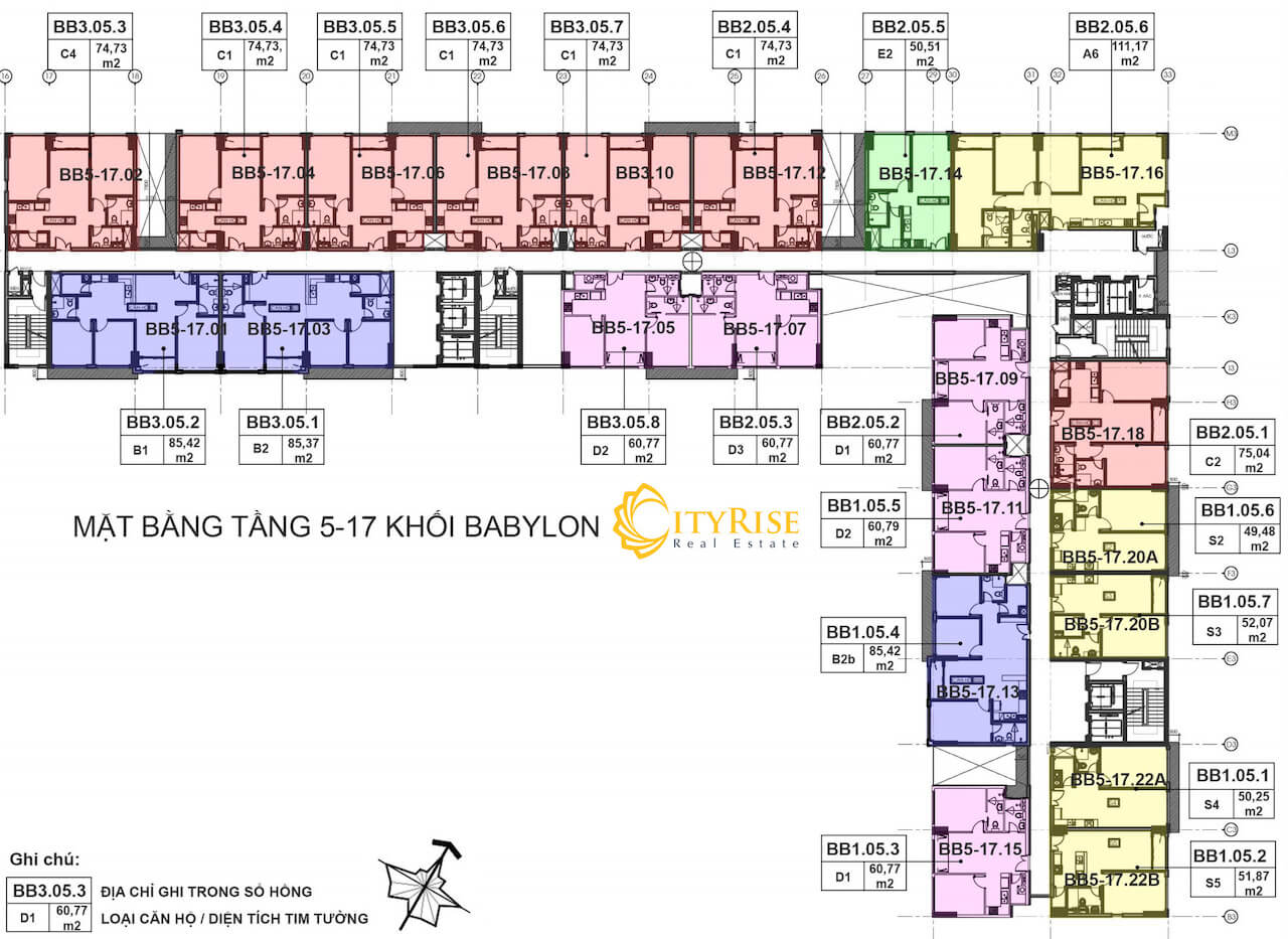 Layout căn hộ Babylon New City Thủ Thiêm Quận 2