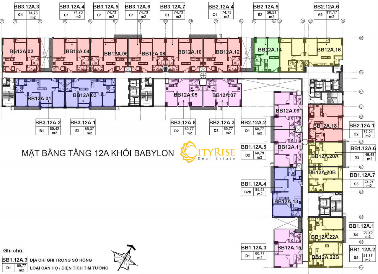 Layout căn hộ Babylon New City Thủ Thiêm Quận 2