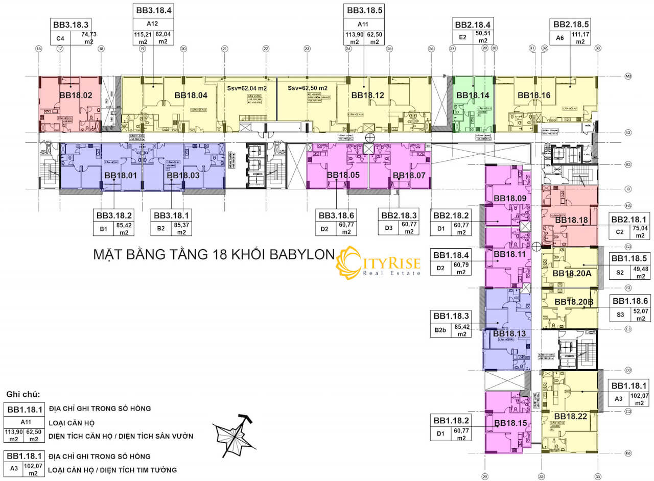 Layout căn hộ Babylon New City Thủ Thiêm Quận 2