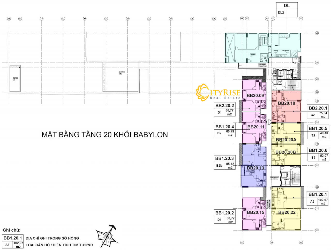 Layout căn hộ Babylon New City Thủ Thiêm Quận