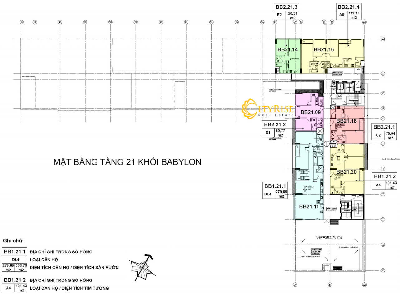 Layout căn hộ Babylon New City Thủ Thiêm Quận 2