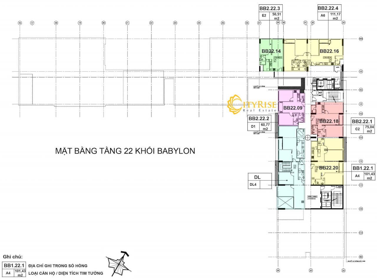 Layout căn hộ Babylon New City Thủ Thiêm Quận 2