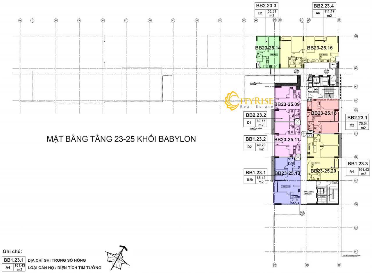 Layout căn hộ Babylon New City Thủ Thiêm Quận 2