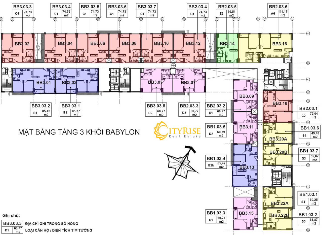 Layout căn hộ Babylon New City Thủ Thiêm Quận 2