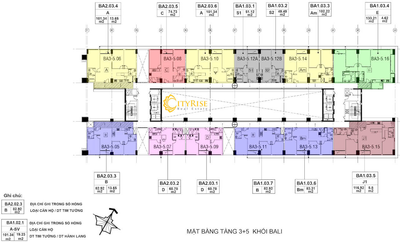 Layout tháp Bali căn hộ New City Thủ Thiêm Quận 2