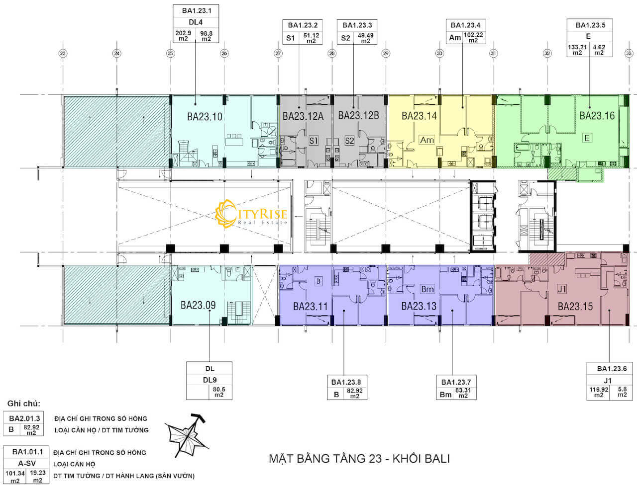 Layout tháp Bali căn hộ New City Thủ Thiêm Quận 2