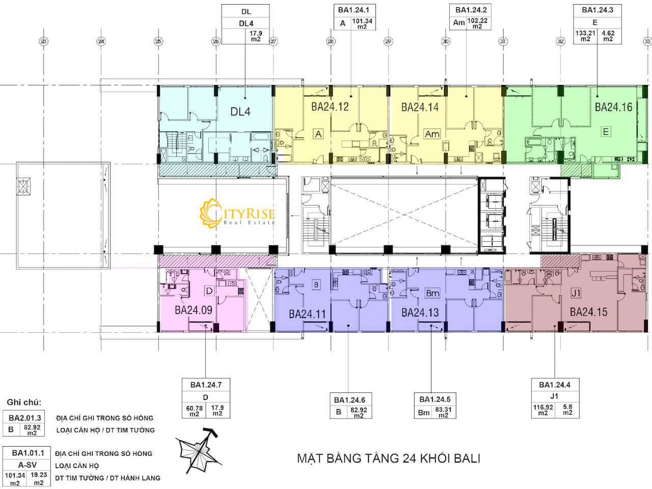 Layout tháp Bali căn hộ New City Thủ Thiêm Quận 2