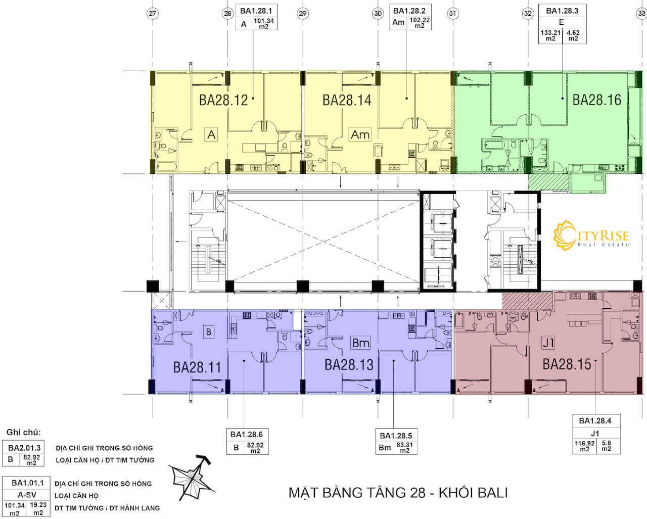 Layout tháp Bali căn hộ New City Thủ Thiêm Quận 2