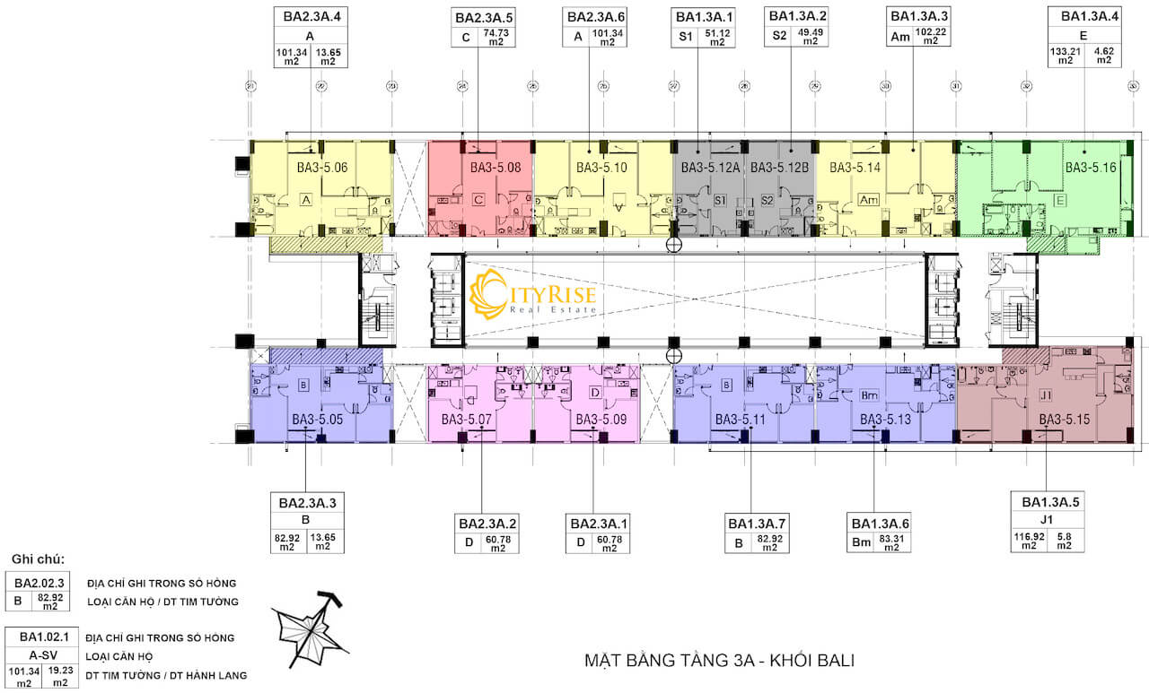 Layout tháp Bali căn hộ New City Thủ Thiêm Quận 2
