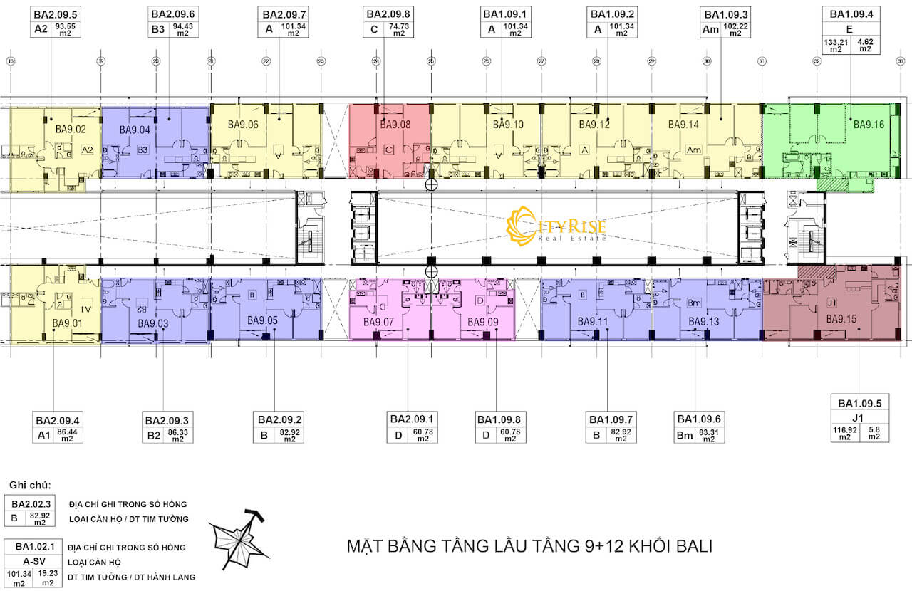 Layout tháp Bali căn hộ New City Thủ Thiêm Quận 2