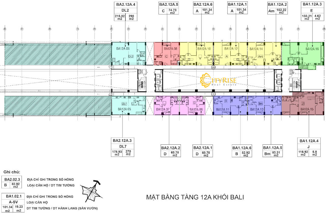 Layout tháp Bali căn hộ New City Thủ Thiêm Quận 2