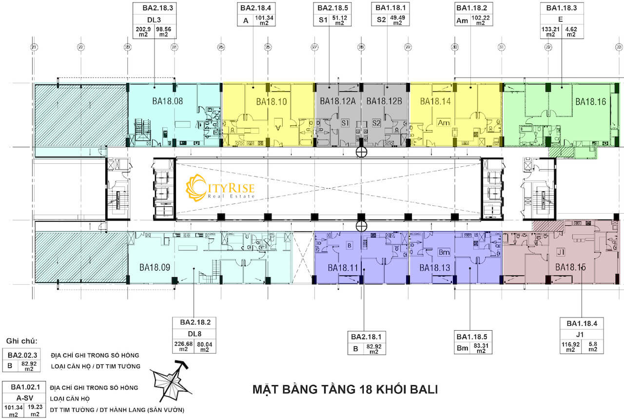 Layout tháp Bali căn hộ New City Thủ Thiêm Quận 2