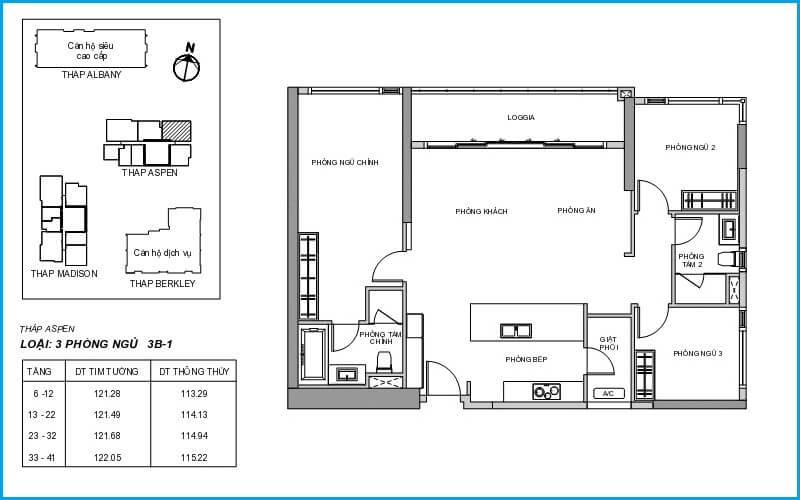 Mặt bằng căn hộ The Aspen Gateway Thảo Điền quận 2
