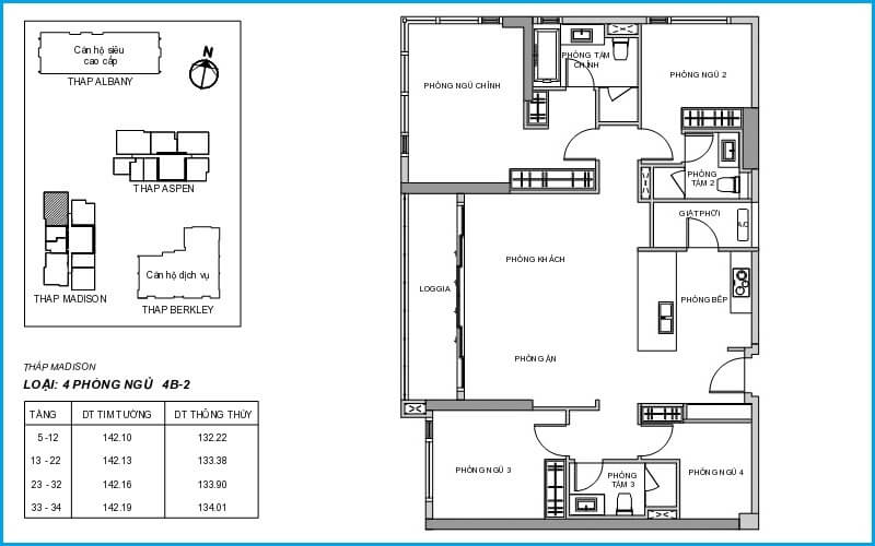 Mặt bằng căn hộ The Madison Gateway Thảo Điền quận 2