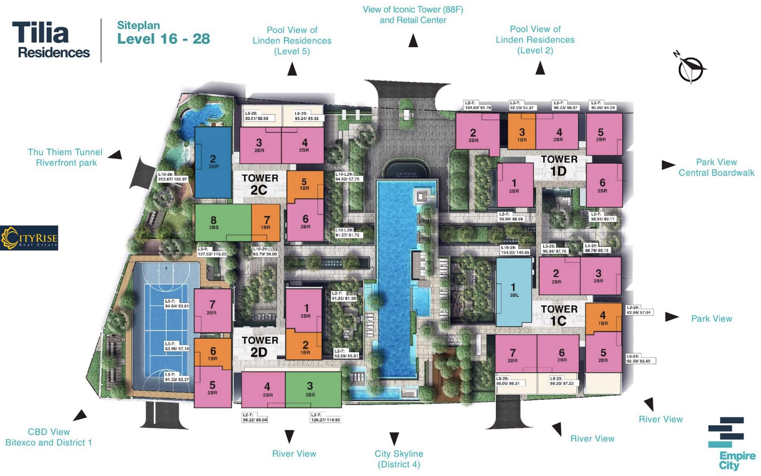 Layout Tilia Empire City Thủ Thiêm 13 Mặt bằng căn hộ Tilia Residences Empire City quận 2