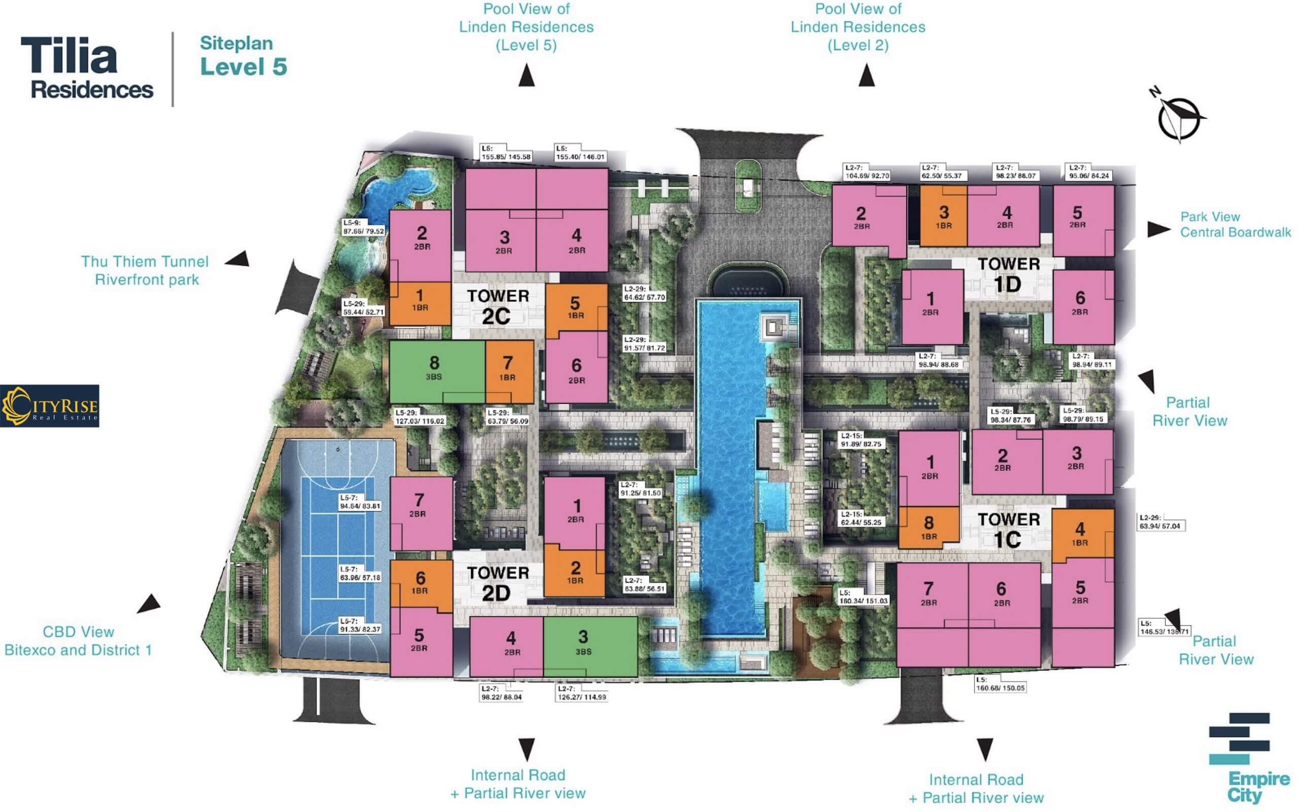 Layout Tilia Empire City Thủ Thiêm 9 Mặt bằng căn hộ Tilia Residences Empire City quận 2