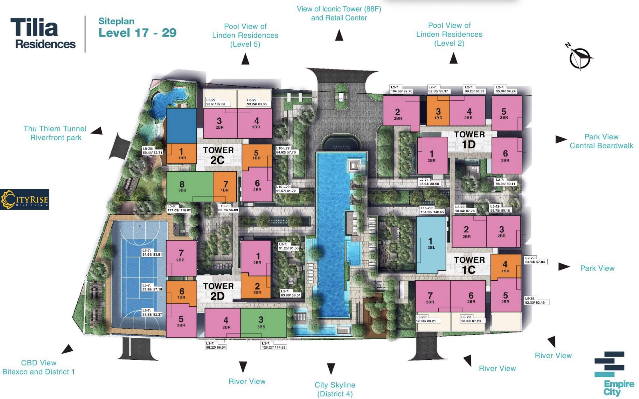 Layout Tilia Empire City Thủ Thiêm 14 Mặt bằng căn hộ Tilia Residences Empire City quận 2