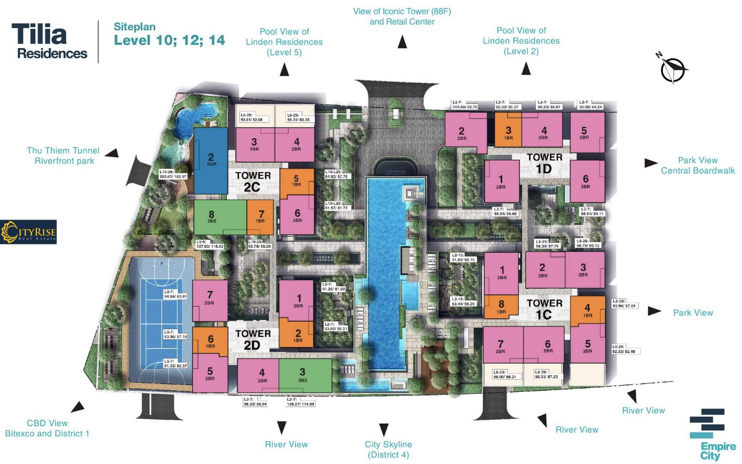 Layout Tilia Empire City Thủ Thiêm 11 Mặt bằng căn hộ Tilia Residences Empire City quận 2