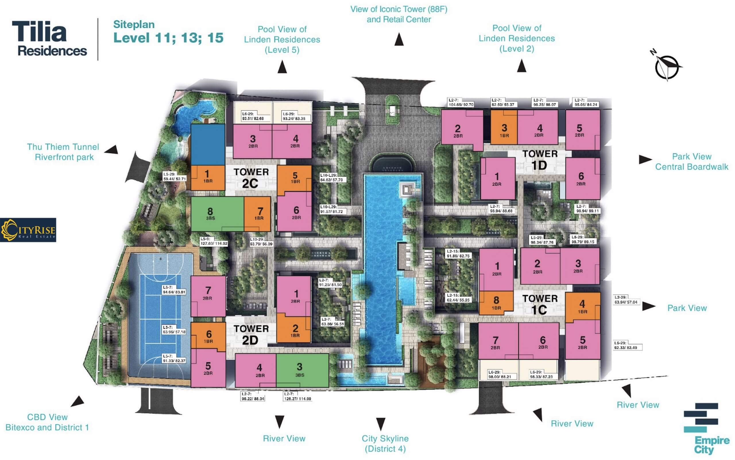 Layout Tilia Empire City Thủ Thiêm 12 Mặt bằng căn hộ Tilia Residences Empire City quận 2