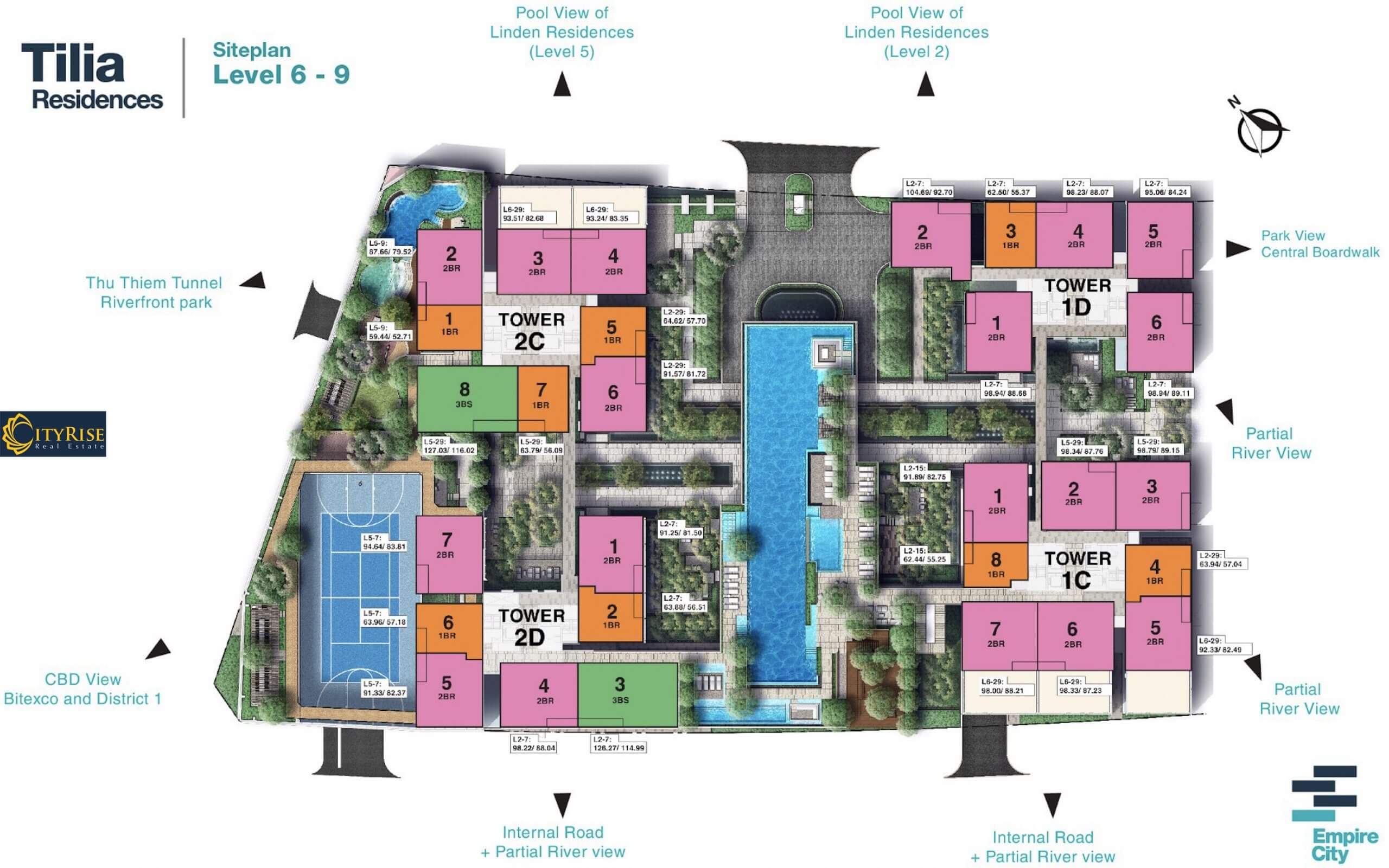Layout Tilia Empire City Thủ Thiêm 10 Mặt bằng căn hộ Tilia Residences Empire City quận 2