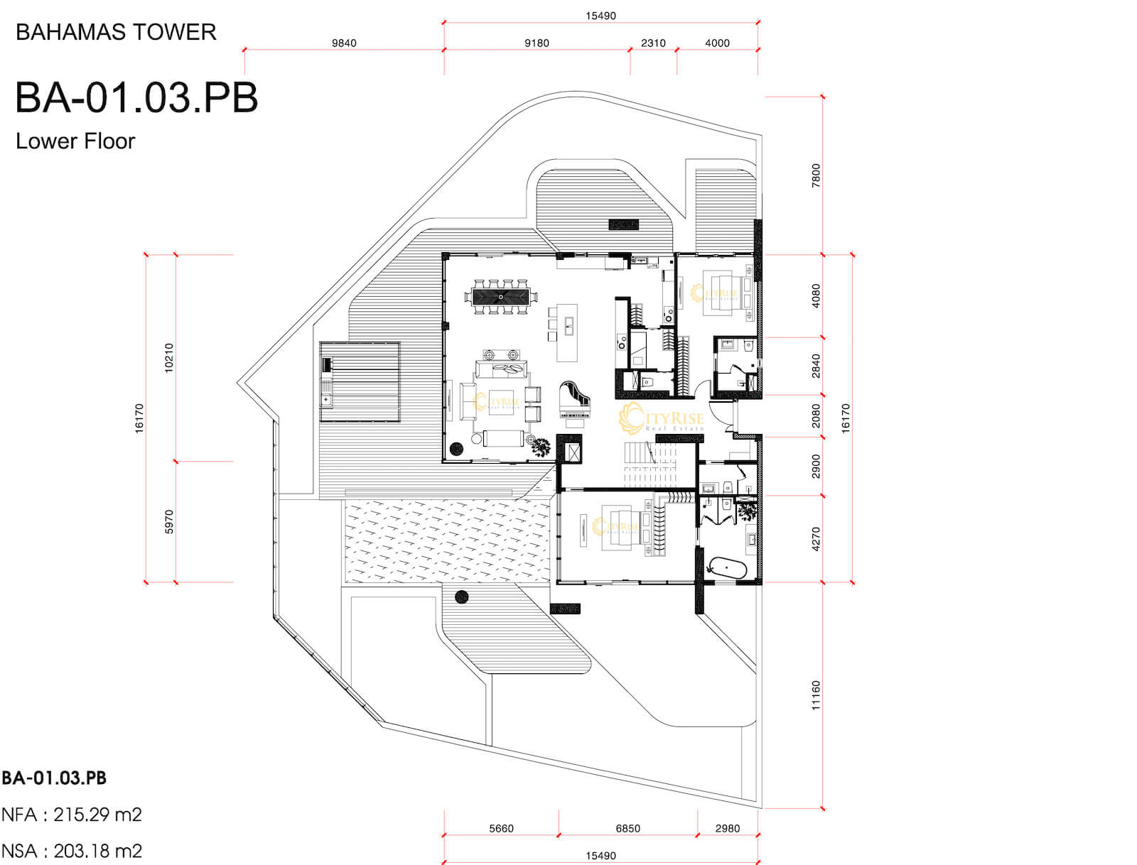 Mặt bằng căn hộ Villas tháp Bahamas Diamond Island quận 2